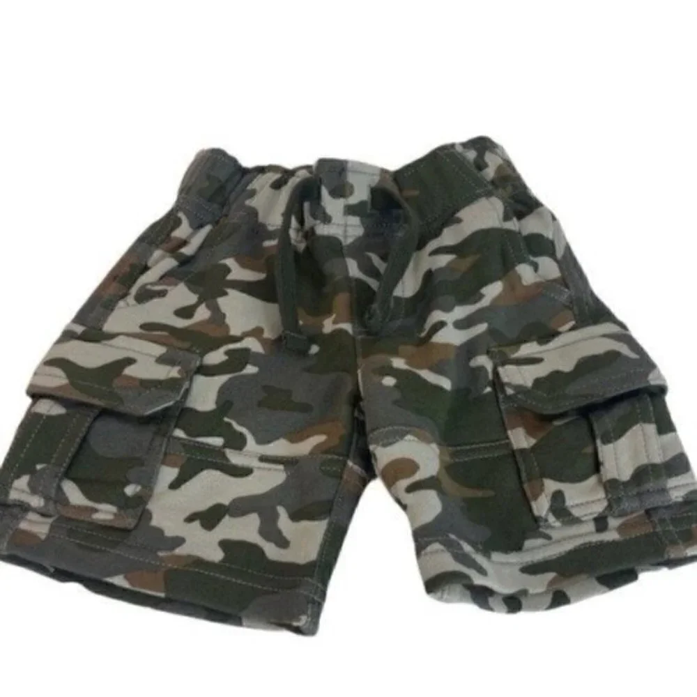 GYMBOREE Camo 6-12 months shorts drawstring elastic waistband pockets NWT